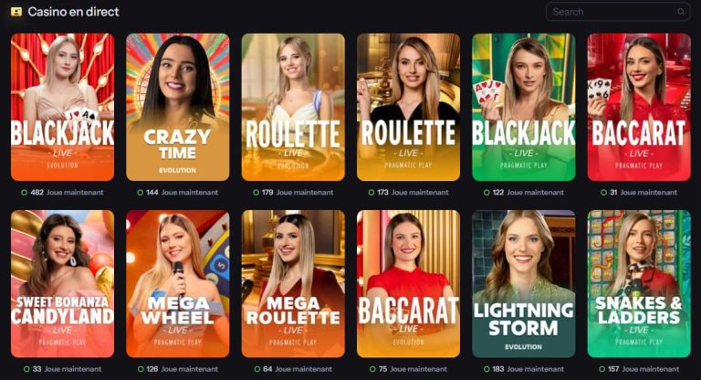 Blazebet Casino jeux live