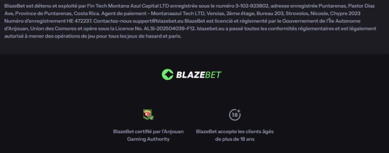 Blazebet Casino licence